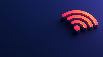 Poster - Glowing wifi symbol is showing stable connection on dark background