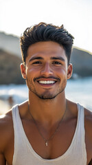 Wall Mural - Handsome Hispanic man smiling