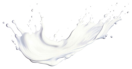 Poster - PNG Milk white splattered splashing.