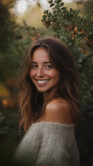 Poster - Casual closeup of an attractive smiling woman