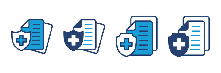 Sticker - Medical insurance icon vector. health insurance icon