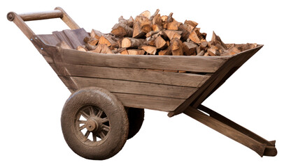 Canvas Print - PNG Wheelbarrow wood vehicle transparent background.