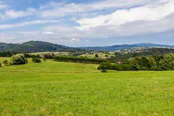 Wall Mural - View of Czech Republic and Poland border area with Jasnowice village