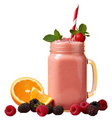 Wall Mural - PNG Smoothie fruit berry drink.