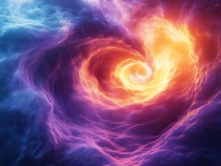 Wall Mural - swirling vortex of vibrant neon colors forming a mesmerizing portal effect blending psychedelic patt