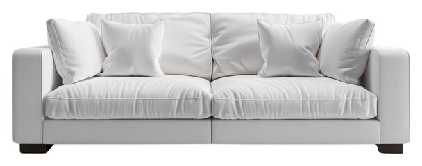 Sticker - PNG White sofa furniture cushion pillow.