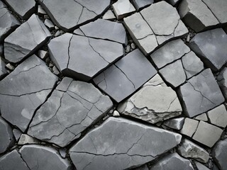 Wall Mural - broken cracked earth on black background