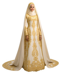 Sticker - PNG  Brunei bride wedding dress tradition.