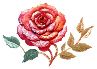 Wall Mural - PNG Colorful rose pattern flower plant.