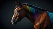 © Mussarat - Horse animal abstract wallpaper. Contrast background stallion in vivid colors. generative.ai