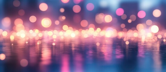 Wall Mural - 3d rendering of beautiful blurred bokeh lights at night