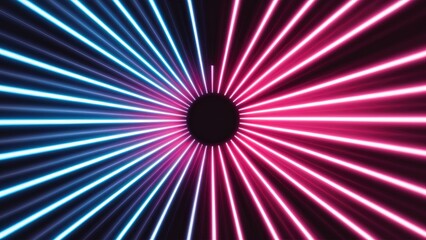 Wall Mural - Futuristic Light Ray Acceleration - Vibrant Blue and Pink Neon Speed Lines Ideal for Abstract Backgrounds