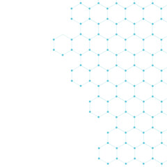 Abstract cube hexagon pattern isolated on white background. Digital technology concept. Net seamless pattern
