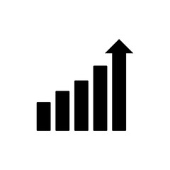 growth of business Vector icon flat black simple illustration for web and app..eps