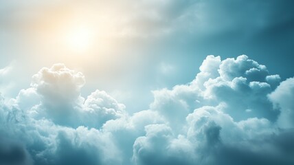 Canvas Print - The sky is filled with clouds and the sun is shining through them