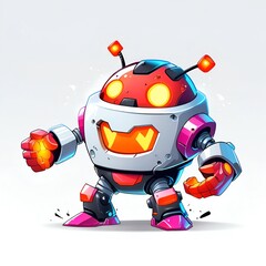 Sticker - Cute Robot Illustration