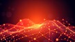 © figi - Futuristic wave of red and blue dots, forming a gradient line on a dark background. Suitable for technology themes, data flow, and innovative designs.
