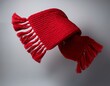 © Elit studio - Mock up red crochet scarf floating on the studio background