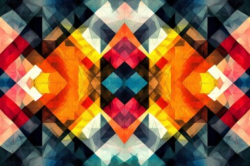 Abstract Geometric Pattern with Vibrant Colors created with Generative AI