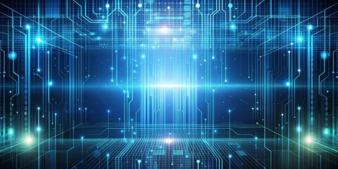 An abstract and modern background of lines and shapes in a digital code pattern, technology, programming, internet, coding