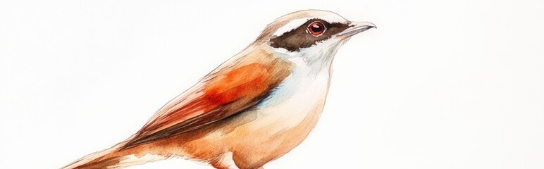 Poster - Watercolor illustration of a White throated Laughingthrush bird