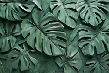 Wall Mural - Monstera, green leaf background picture