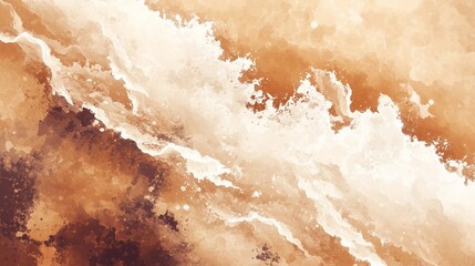 Poster - Abstract waves of brown and cream colors blending in a fluid pattern evoke the natural beauty of moving water in a serene setting