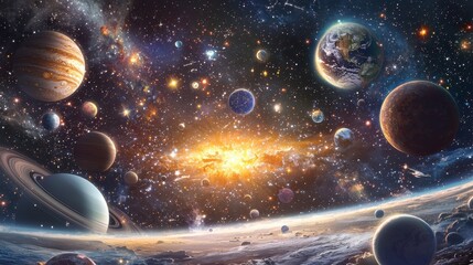 Poster - Planets  Stars  Galaxy  Nebula  Universe  Space  Cosmic  Astronomical  Astronomy  Solar System  Milky Way  Outer Space   Starry Sky  Night Sky