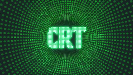 Wall Mural - illuminated green dots creating a vintage crt screen effect. 3d illustration suitable for technology