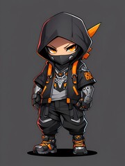 Sticker - Chibi Character Design: Futuristic and Cool