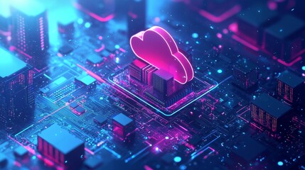 Wall Mural - automated cloud virtualization systems, ai-driven management of virtual machines and data centers, e