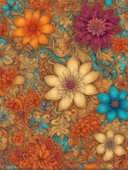 abstract floral background for batik cloth design