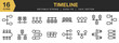 © spacepixel - Timeline icon set. Editable Stroke Icon Collection. Includes timeline icons and More. Outline icons vector collection.
