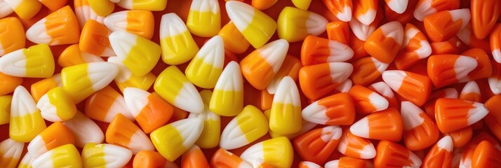 Sticker - Colorful assortment of orange, white, and yellow candy corn