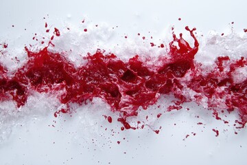 Poster - Splashing red paint on white background