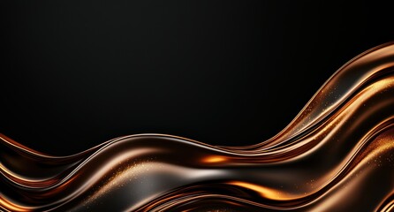 Wall Mural - Flowing golden waves of light