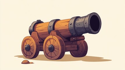 Cartoon style cannon illustration