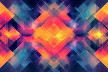 Abstract Geometric Pattern with Vibrant Colors created with Generative AI