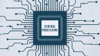 Wall Mural - microchip design featuring a central processing unit, symbolizing a country's technological landscap