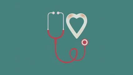  Minimalist illustration of a stethoscope, essential tool for monitoring heartbeats in medical care.