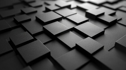 Wall Mural - Abstract Black Cube Pattern