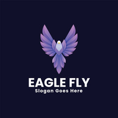 Wall Mural - Vector Logo Illustration Eagle Gradient Colorful Style