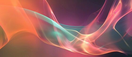 Canvas Print - abstract swirls of light and color in a pink, orange, and green palette