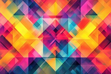 Canvas Print - Abstract Geometric Pattern with Vibrant Colors created with Generative AI