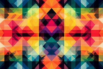 Wall Mural - Abstract Geometric Pattern with Vibrant Colors created with Generative AI