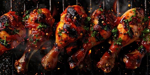 Wall Mural - Zesty spiced grilled chicken legs