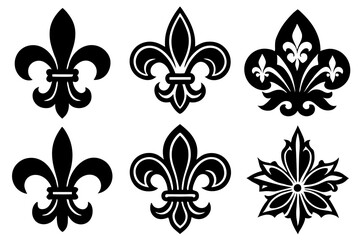 Fleur de lis set. Fleur de lis - Decorative icons vector design illustration template