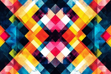 Wall Mural - Abstract Geometric Pattern with Vibrant Colors created with Generative AI