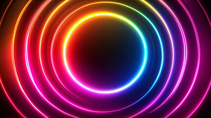 Abstract Neon Circles Background