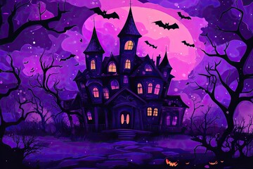 halloween background with castle